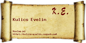 Kulics Evelin névjegykártya